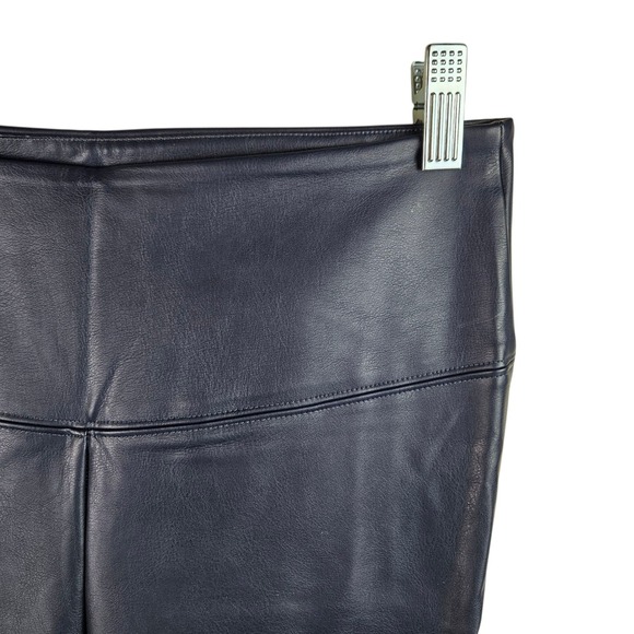 White House Black Market WHBM Runway Leggings Faux Leather Blue Size 6‎ - Picture 3 of 13